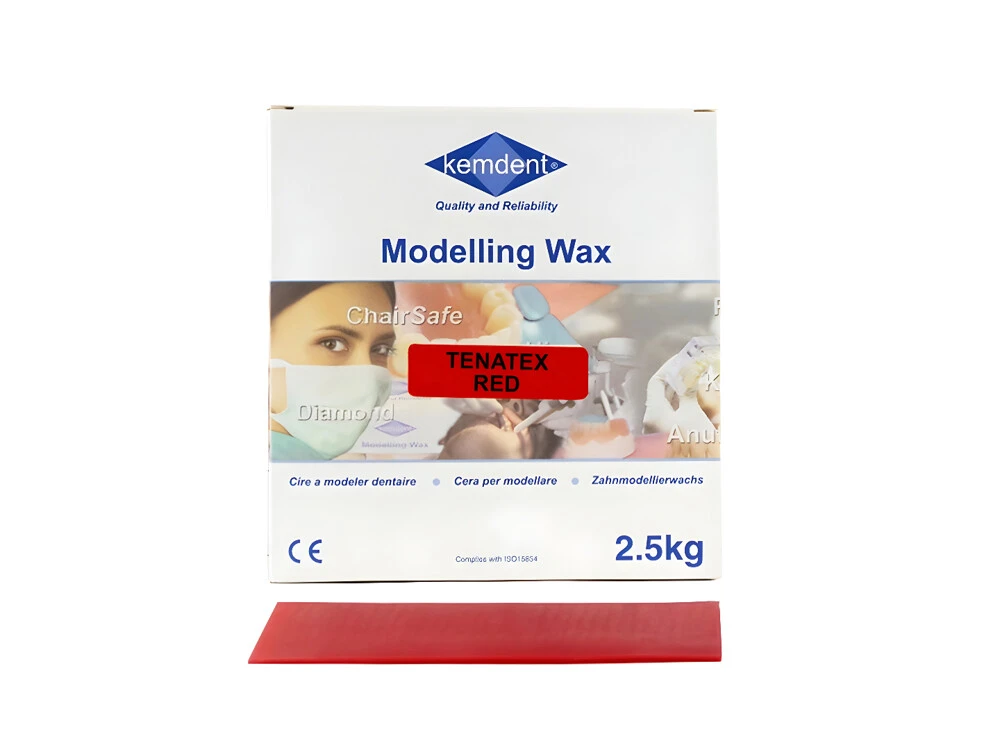 Kemdent Tenatex was rood, modelling 2,5 kilo, tough wax, 120 sheets