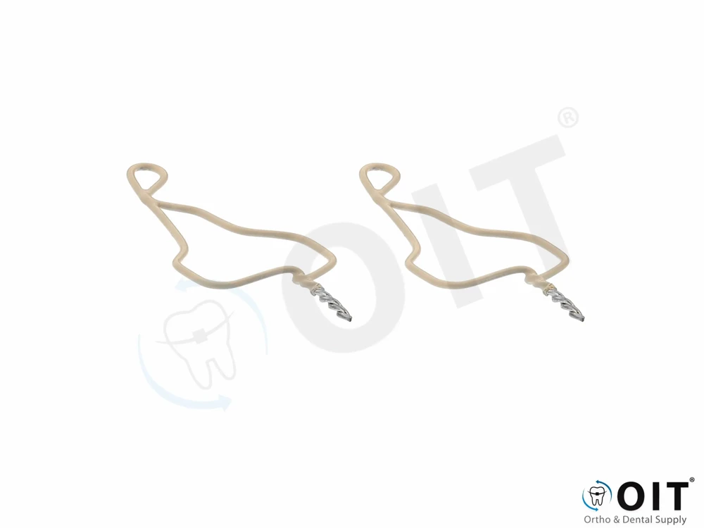 Koby Tie Hooks Tooth colored .012 Short 100 stuks, voorgedraaid Kobayashi