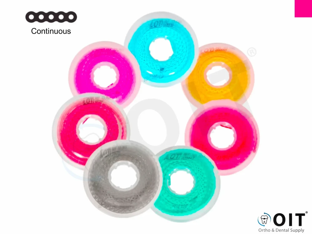 Elastomeric chain continuous fuchsia Dyna-Link , 1 x 15ft. spool, closed