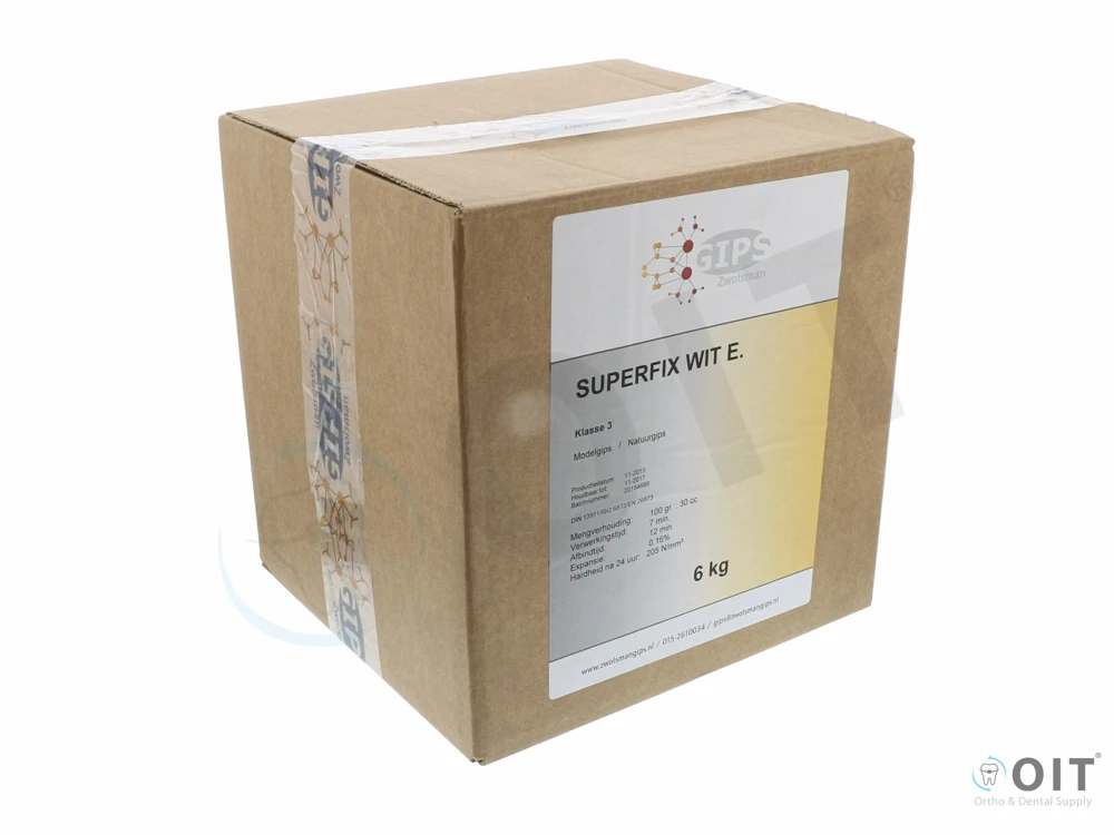 Gips wit Superfix 6 kg, t.b.v. modellen, 19min