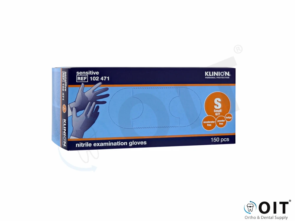 Klinion handschoen Accelerator free S 150 stuk, Indigo Small, Soft Nitrile
