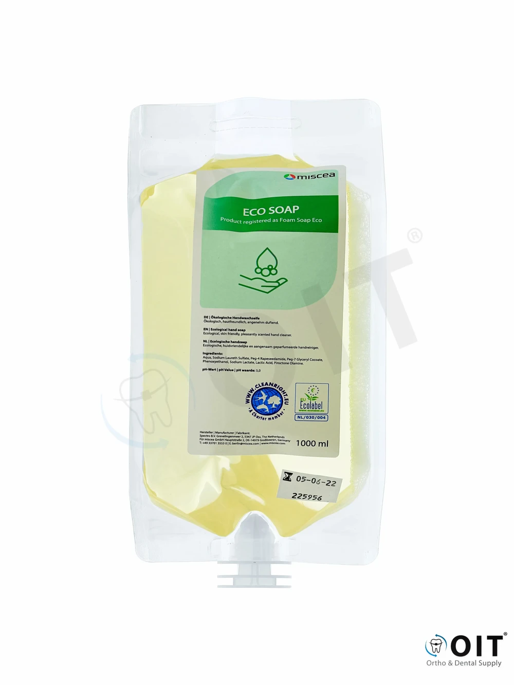 Miscea Ecosoap Handzeep Zak 1 liter zak, voor vacuüm kraan (Miscea)