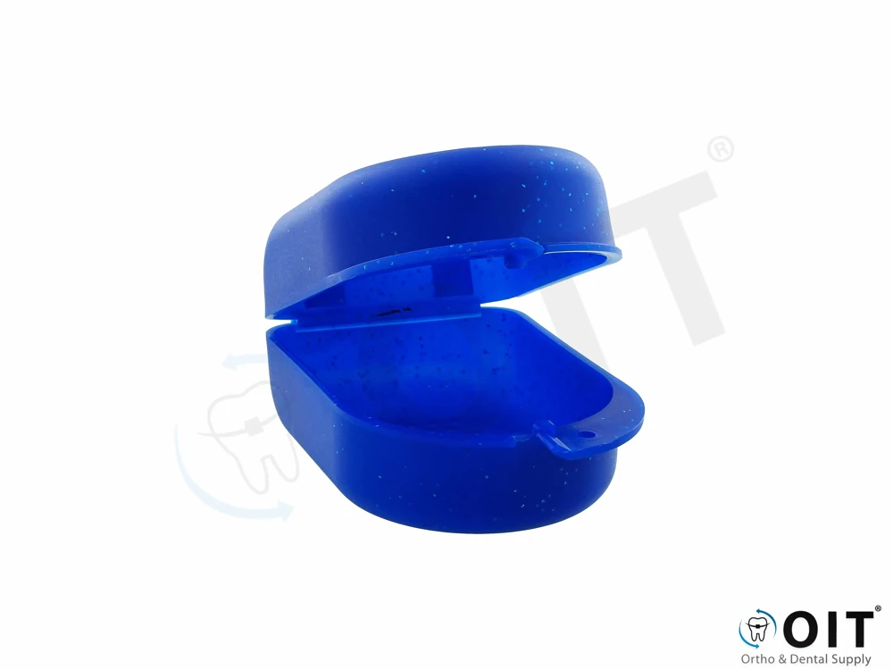 Retainer boxes Maxi Pearl blue H: 4,5cm 10 stuks Retainer Cases, glitter