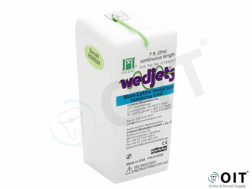 Hygenic Wedjets Small Groen 2.1 meter, Dental Dam Stabilizing Cord